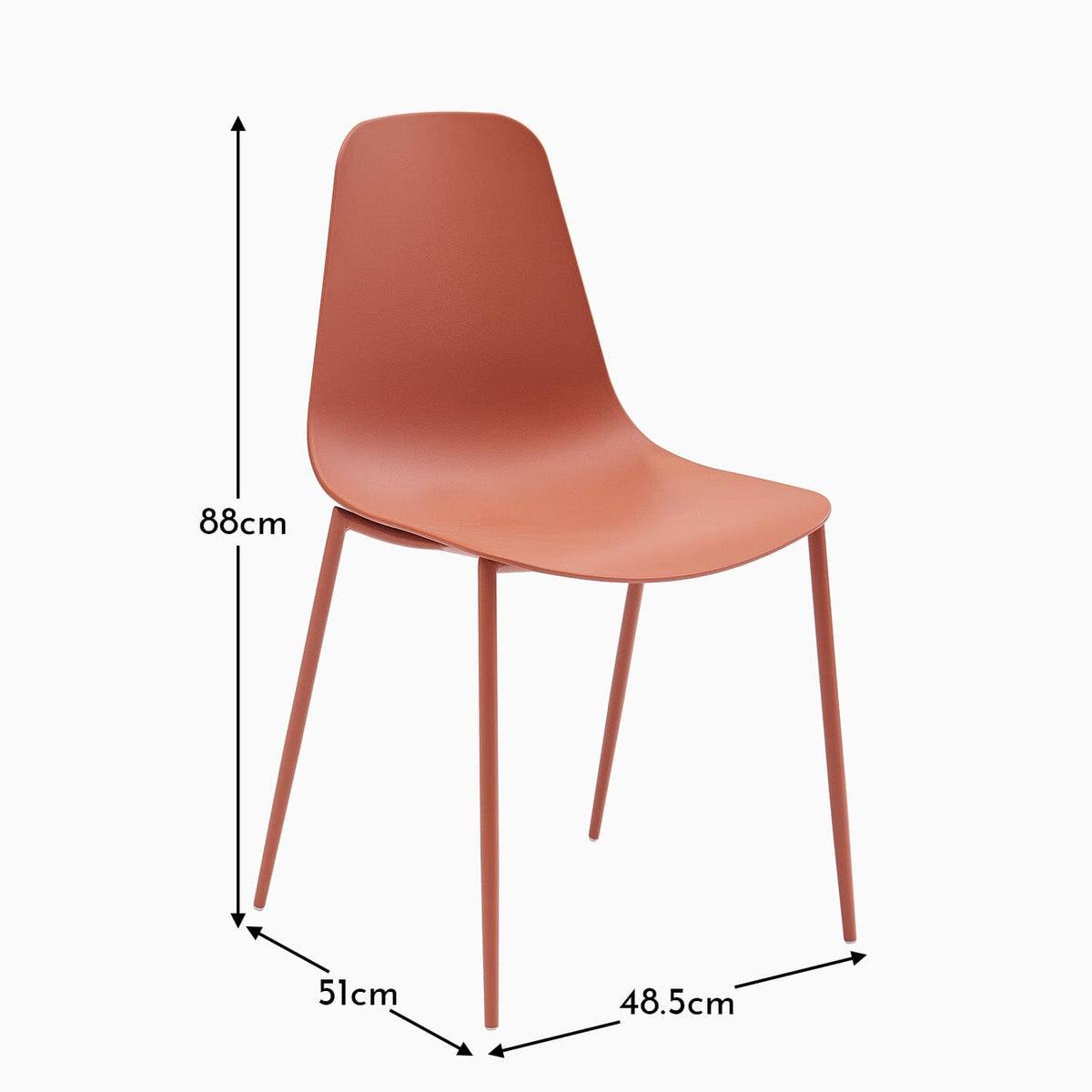 Wren Dining Chair - Set of 2 - Burnt Orange - Laura James