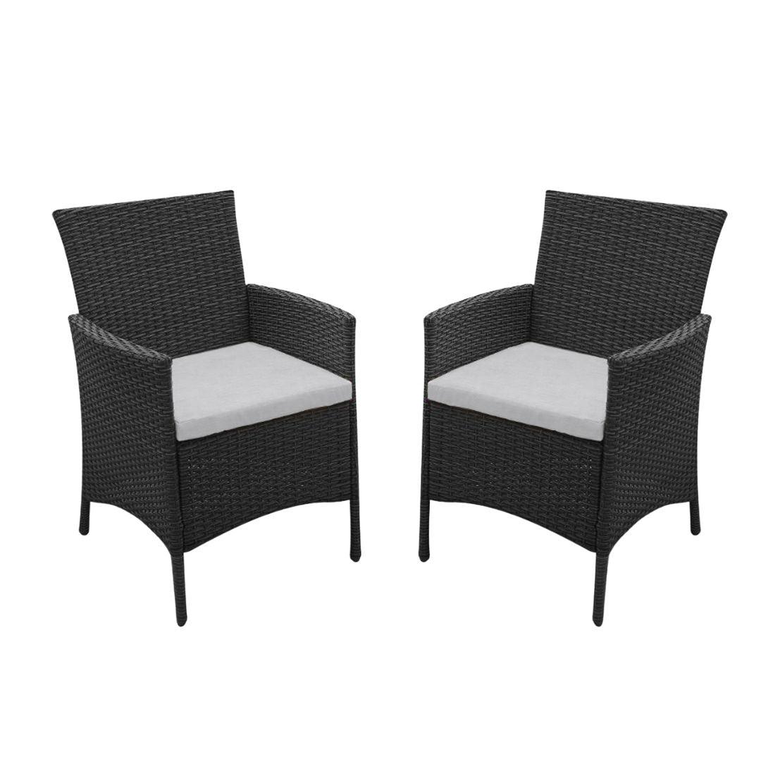 Kemble rattan dining chair - set of 2 - black - Laura James