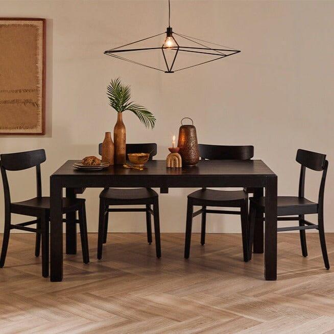 Magnus Black Wood extendable dining table - Laura James
