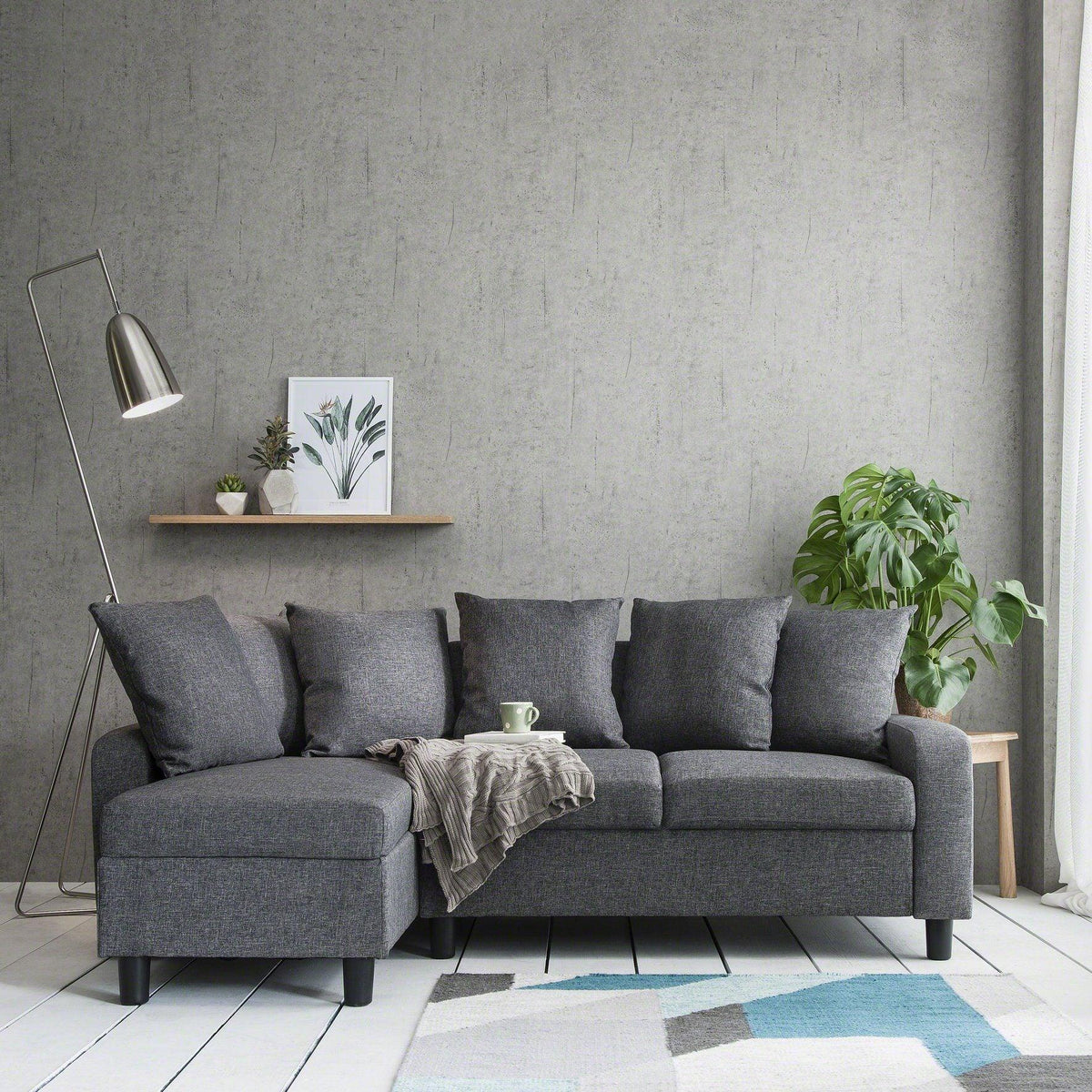 Outlet - Tracy corner sofa - grey linen - Laura James