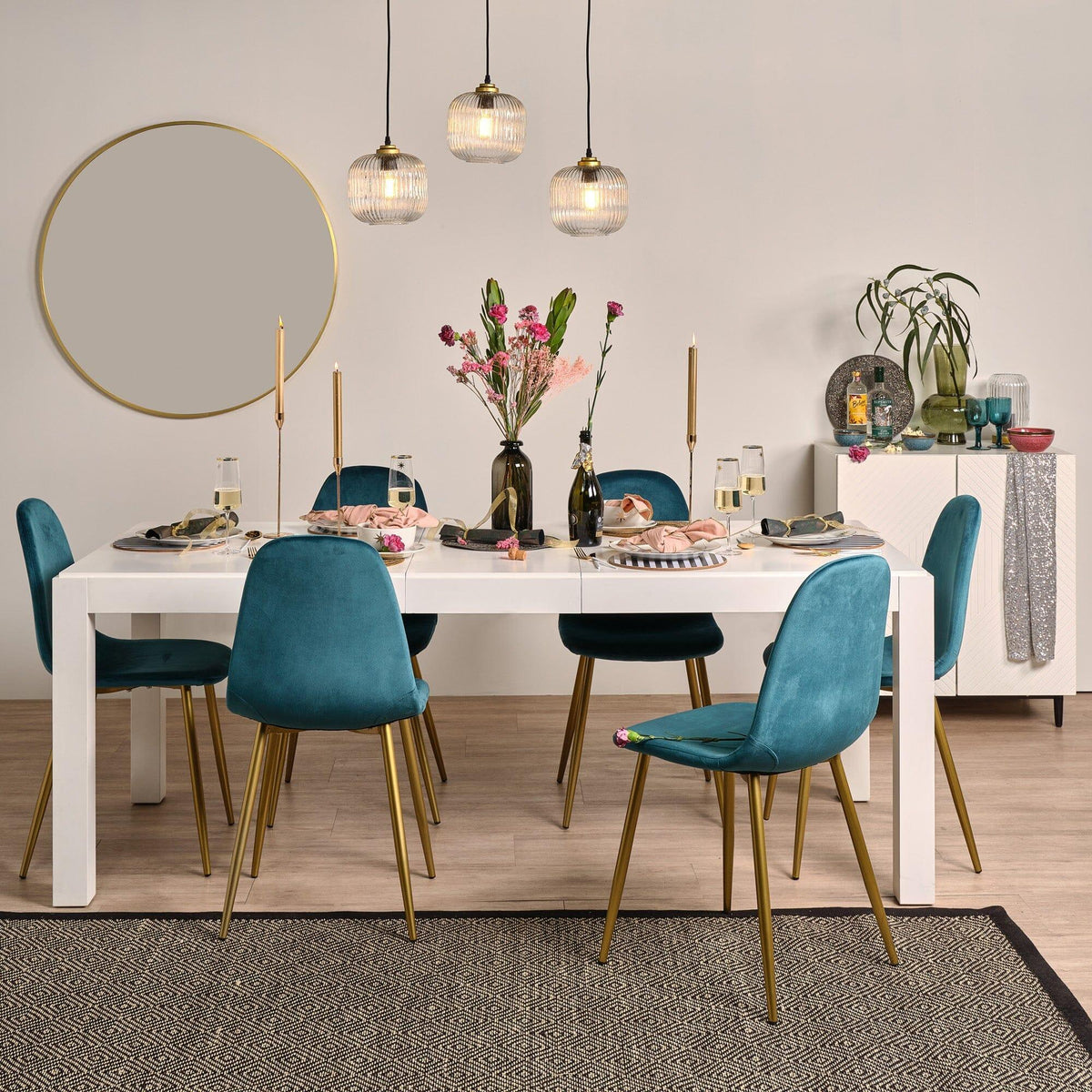 Magnus White Extending Dining Room Table