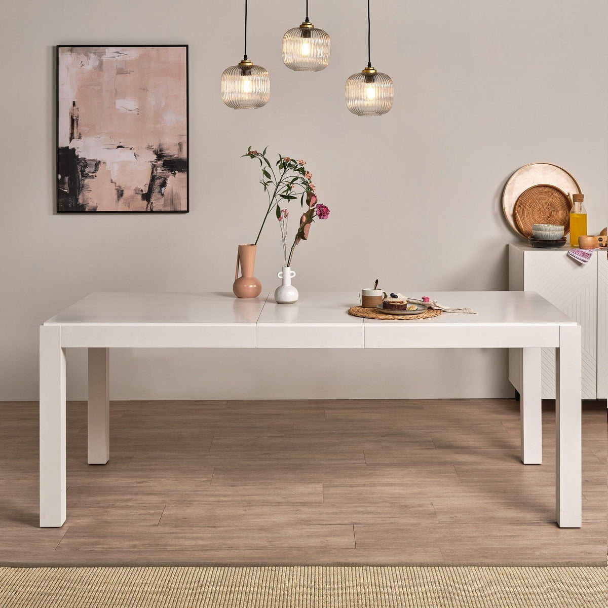 Magnus extendable dining table - white