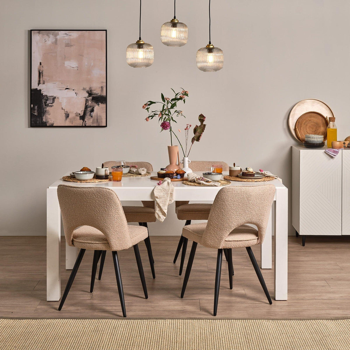 Magnus extendable dining table - white