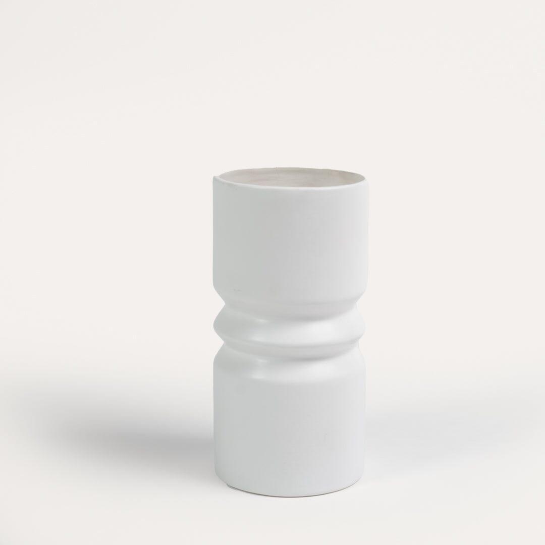 Ackton 25cm Ceramic Vase - White - Laura James