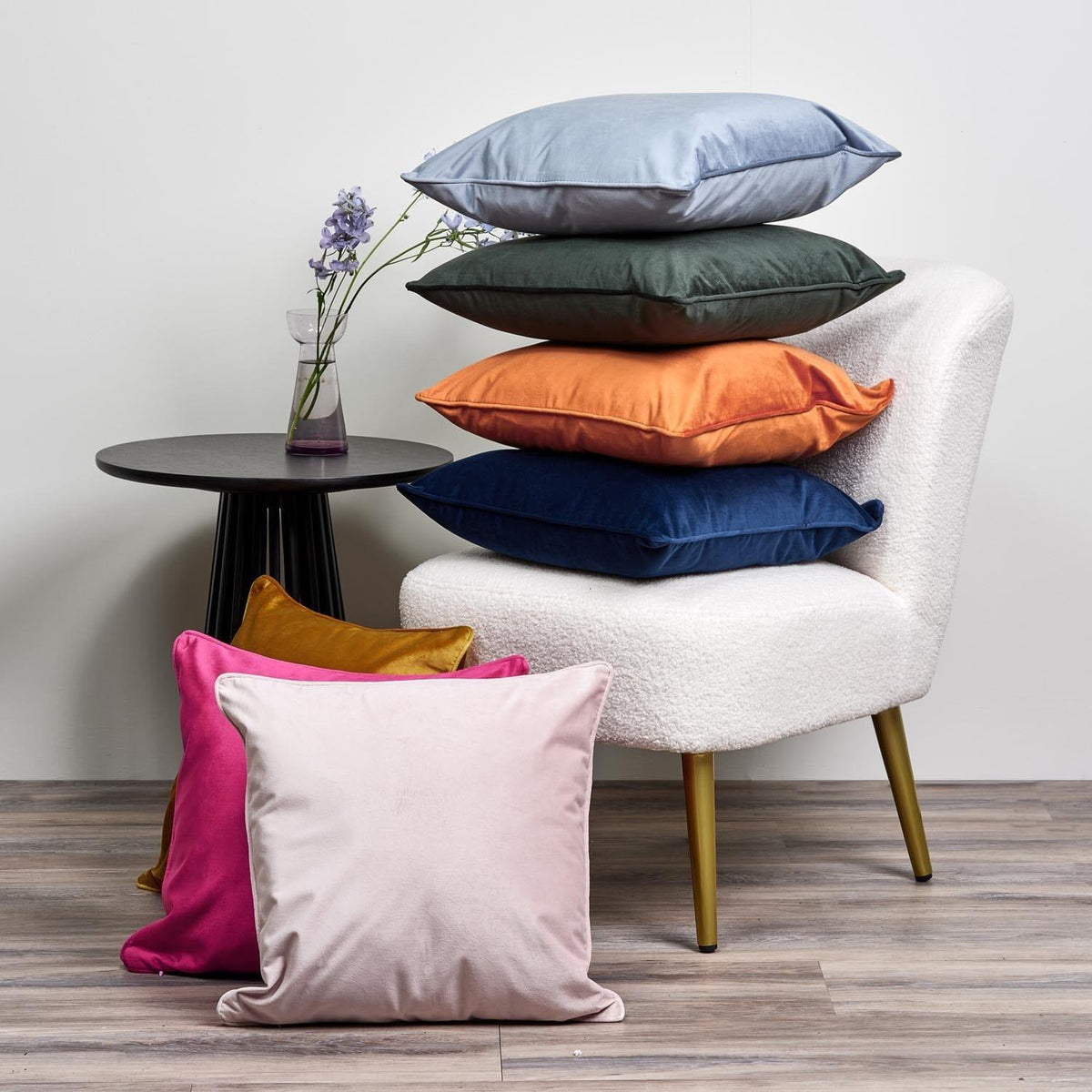 Alford 45x45cm Velvet Cushion Cover - Cornflower Blue