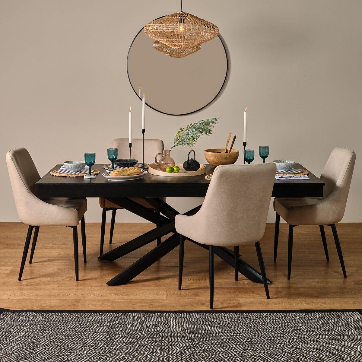 Amelia Black Wood dining table - Laura James