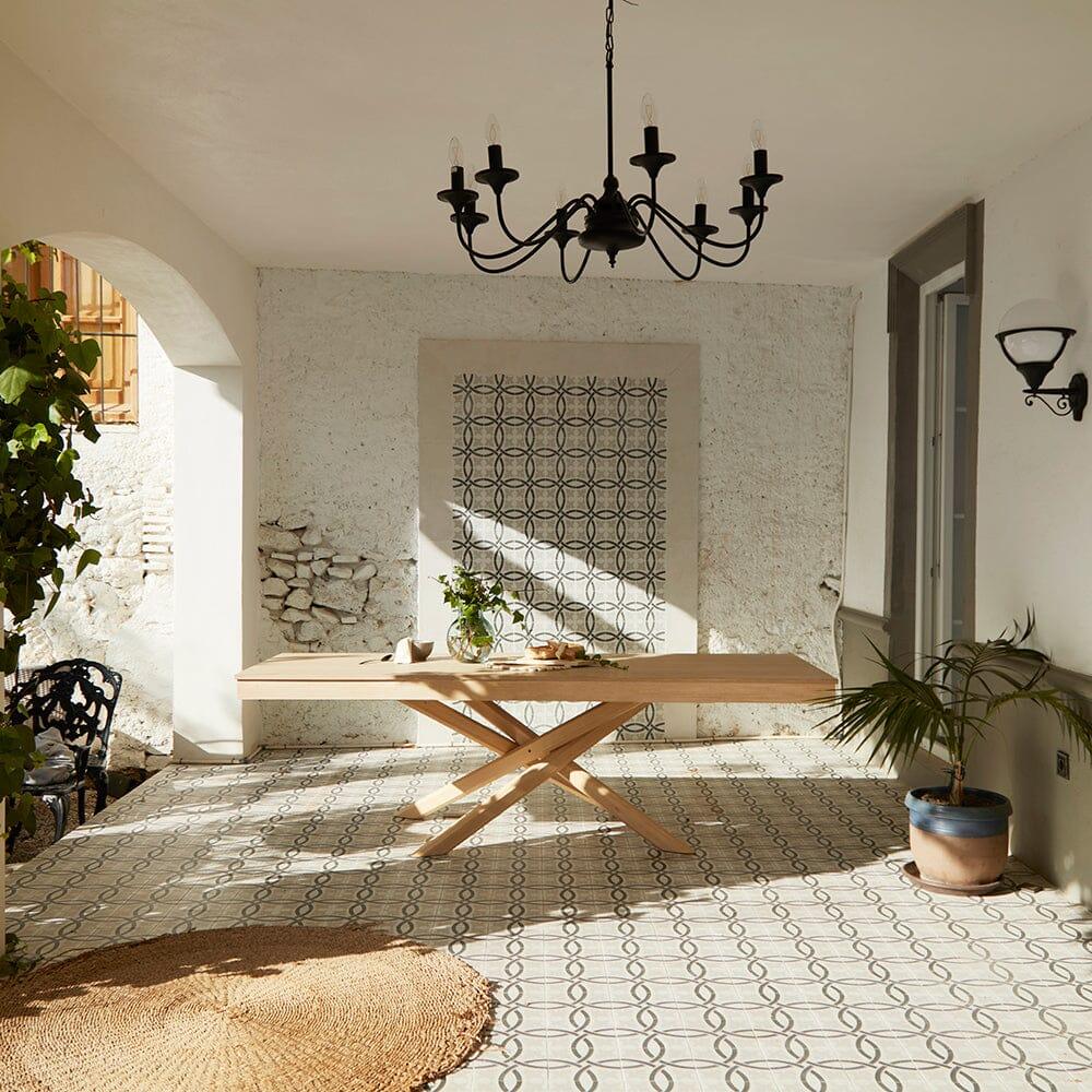 Amelia whitewash wood extendable dining table - Laura James