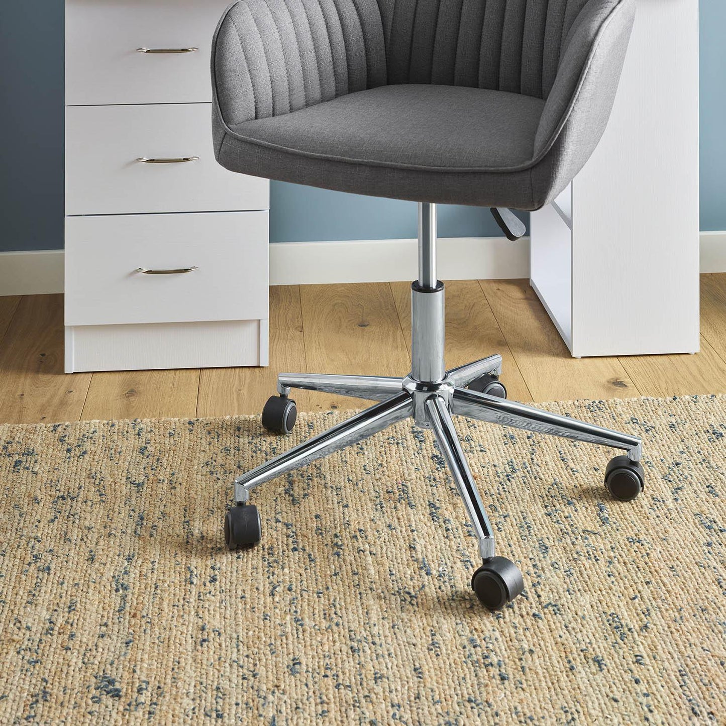 Anna grey swivel chair - Laura James