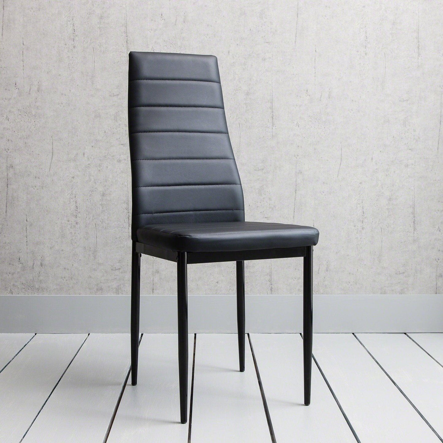 Glass Dining Table Set With 4 Black Chairs Set - Laura James