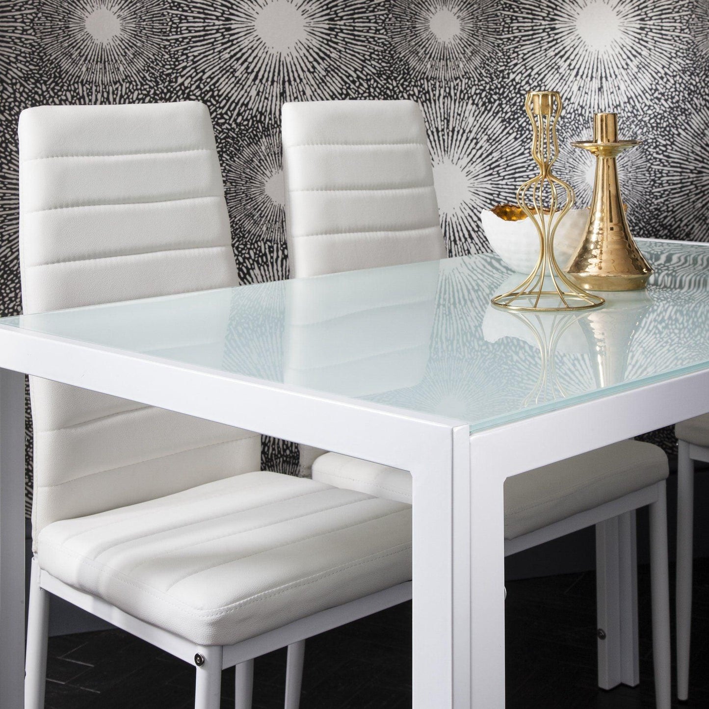 White Dining Table and Chairs - 4 Seater Set - Laura James