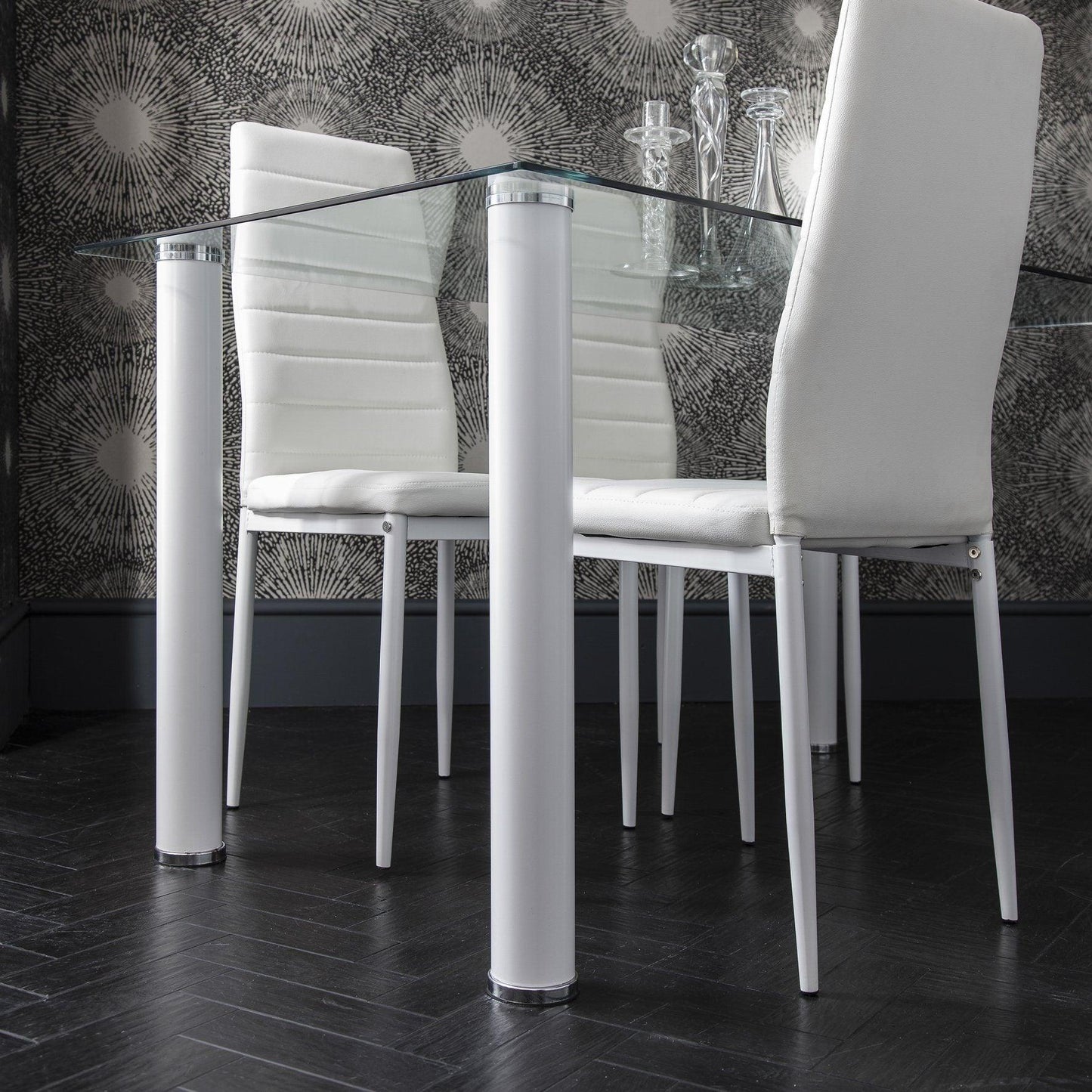 White Dining Table and Chairs - 6 Seater Set - Laura James