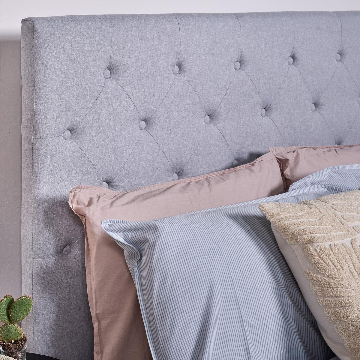 Cavill blue king bed frame - Laura James