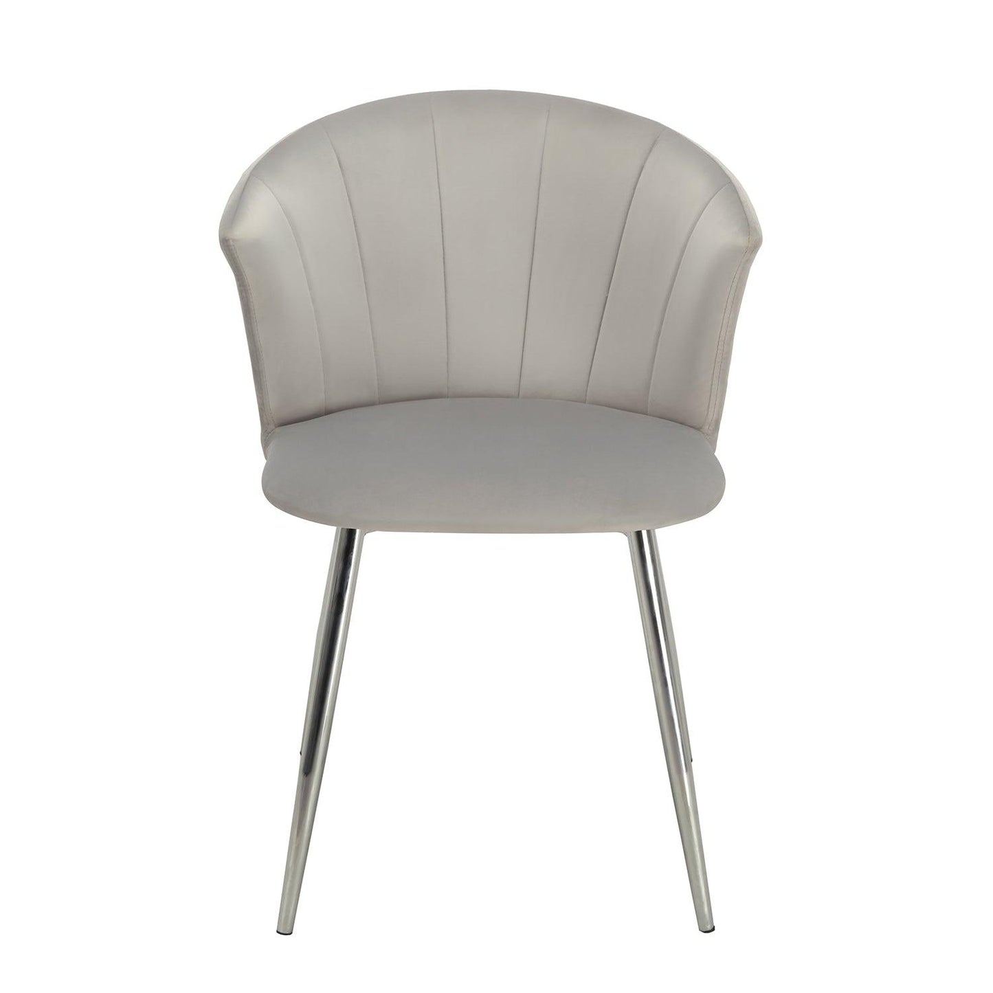 Cleo dining chair - grey velvet and chrome - Laura James