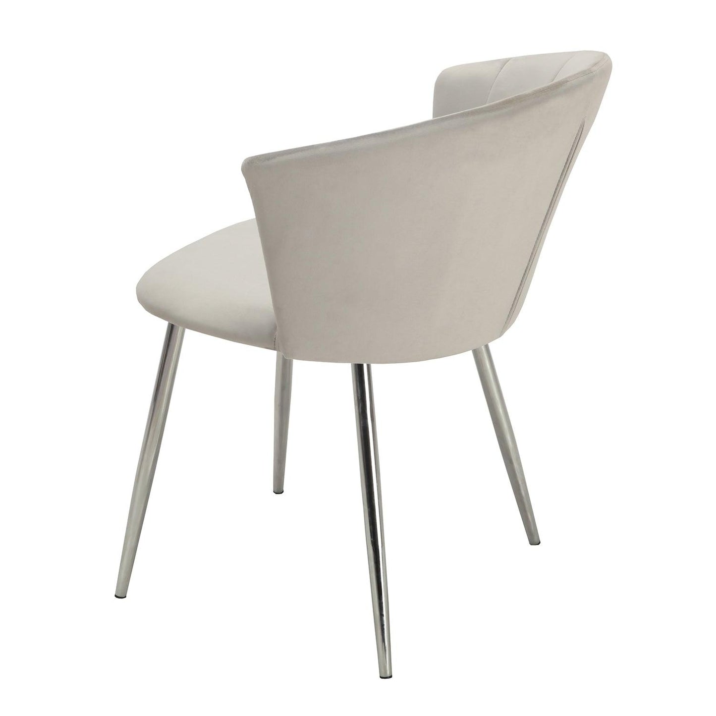 Cleo dining chair - grey velvet and chrome - Laura James