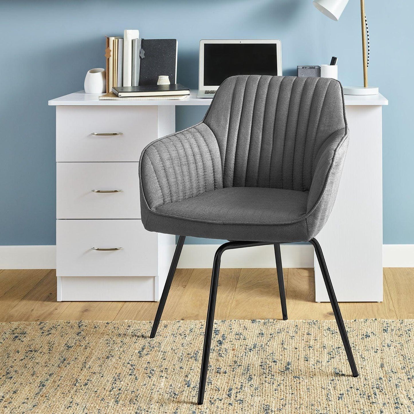 Darcy grey swivel chair - Laura James