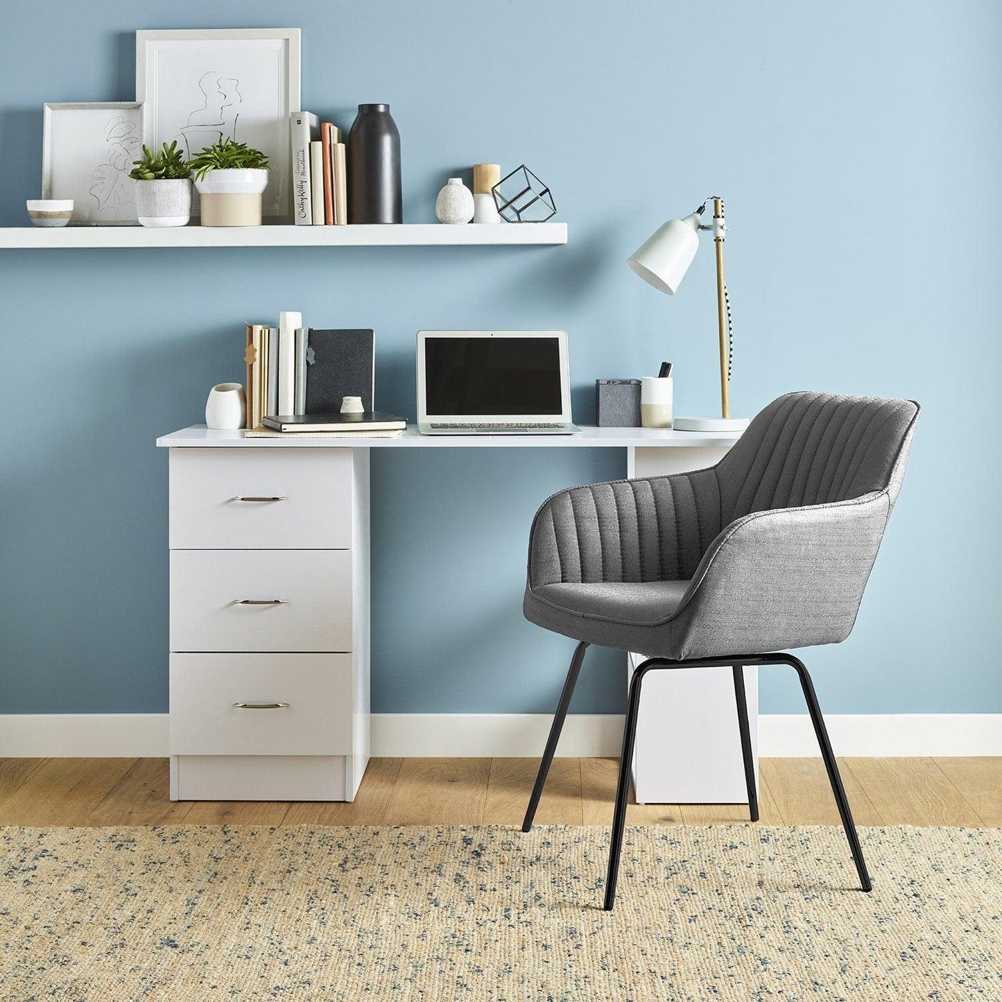 Darcy grey swivel chair - Laura James