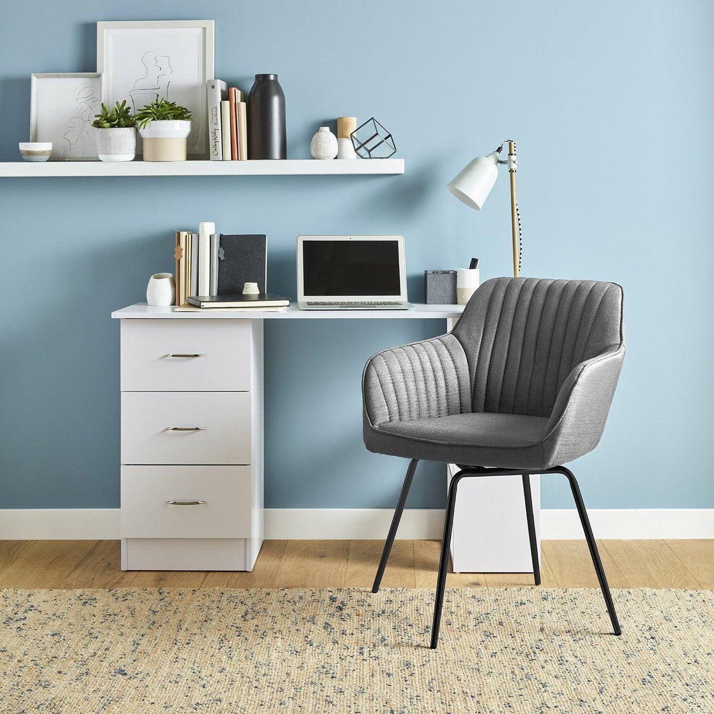 Darcy grey swivel chair - Laura James