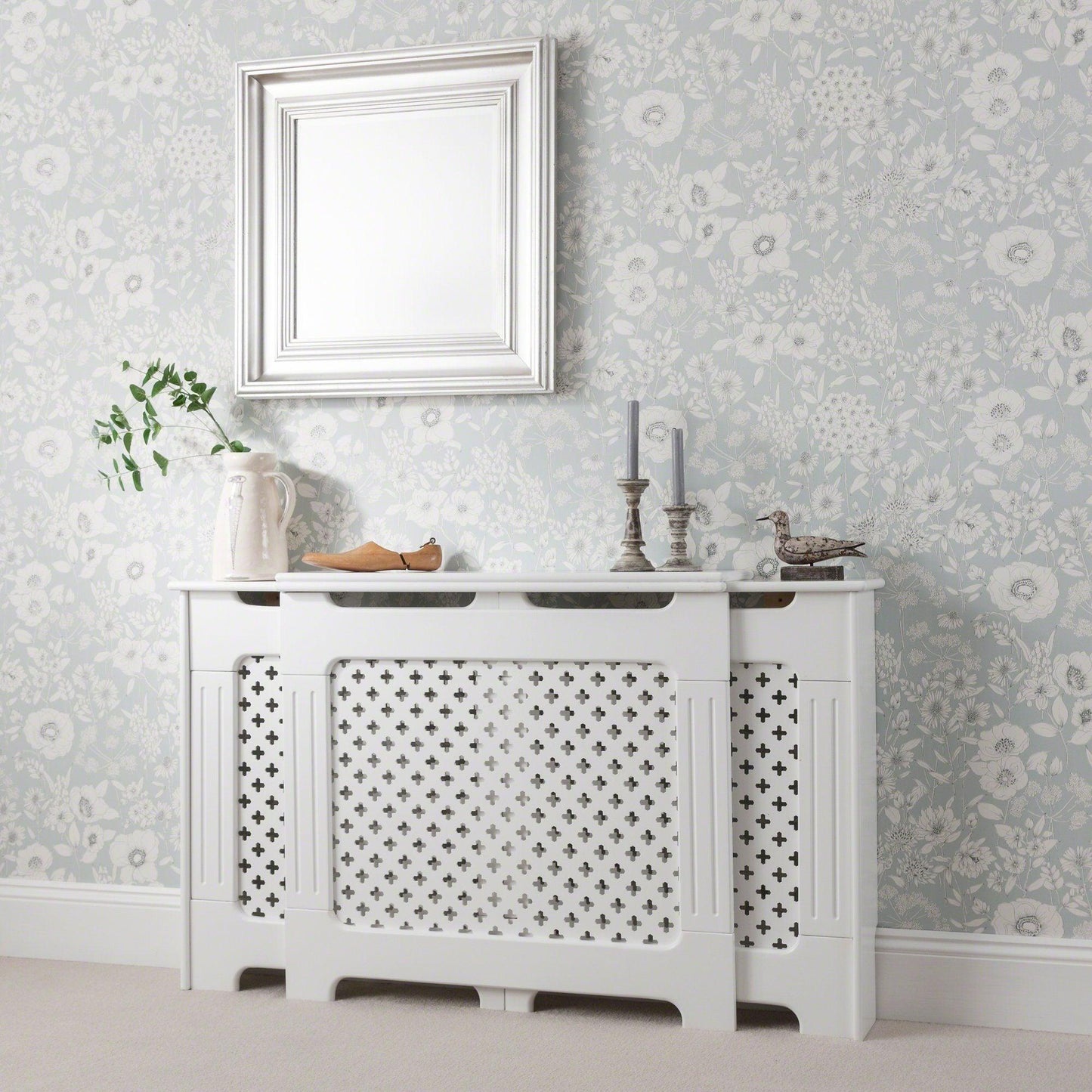 White Radiator Cover - Adjustable - Laura James