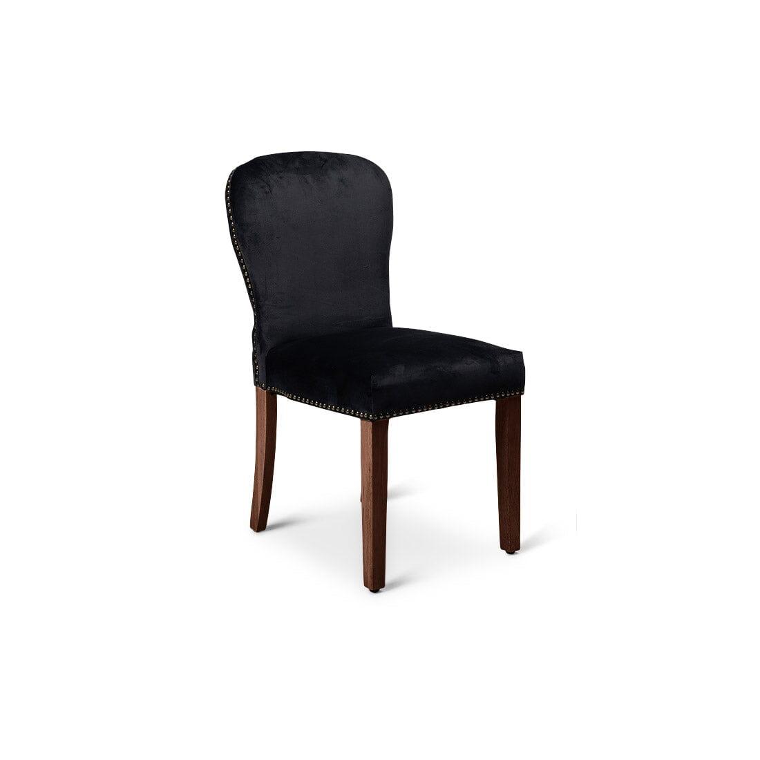 Edward dining chairs - set of 2 - black and dark wood - Laura James