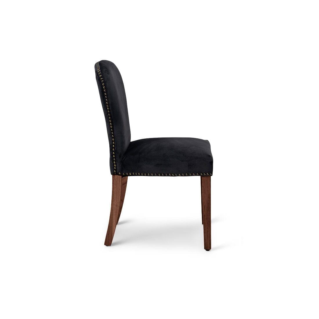 Edward dining chairs - set of 2 - black and dark wood - Laura James