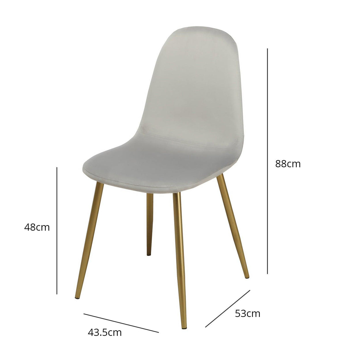 Ellis dining chairs - set of 2 - grey and gold - Laura James