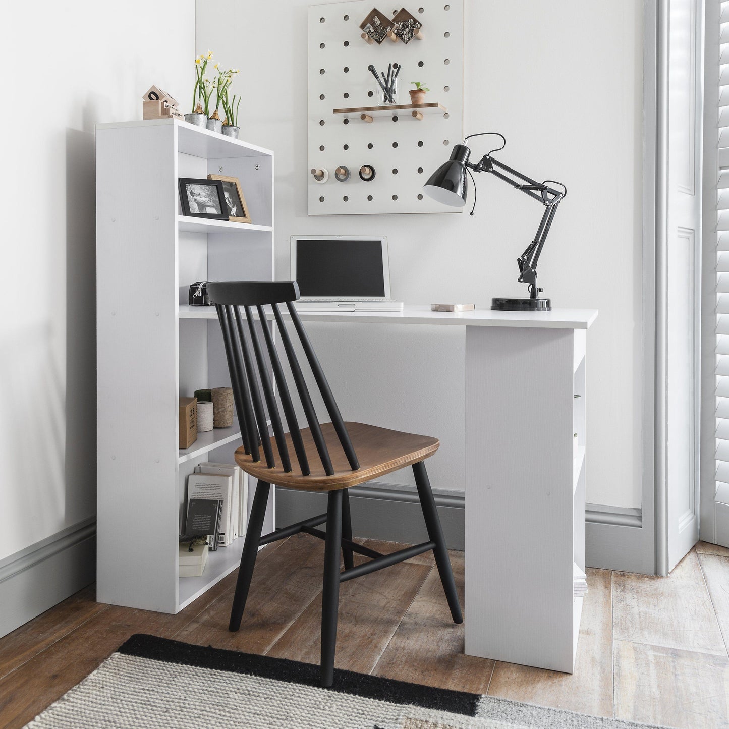 White Desk with Shelves - Laura James
