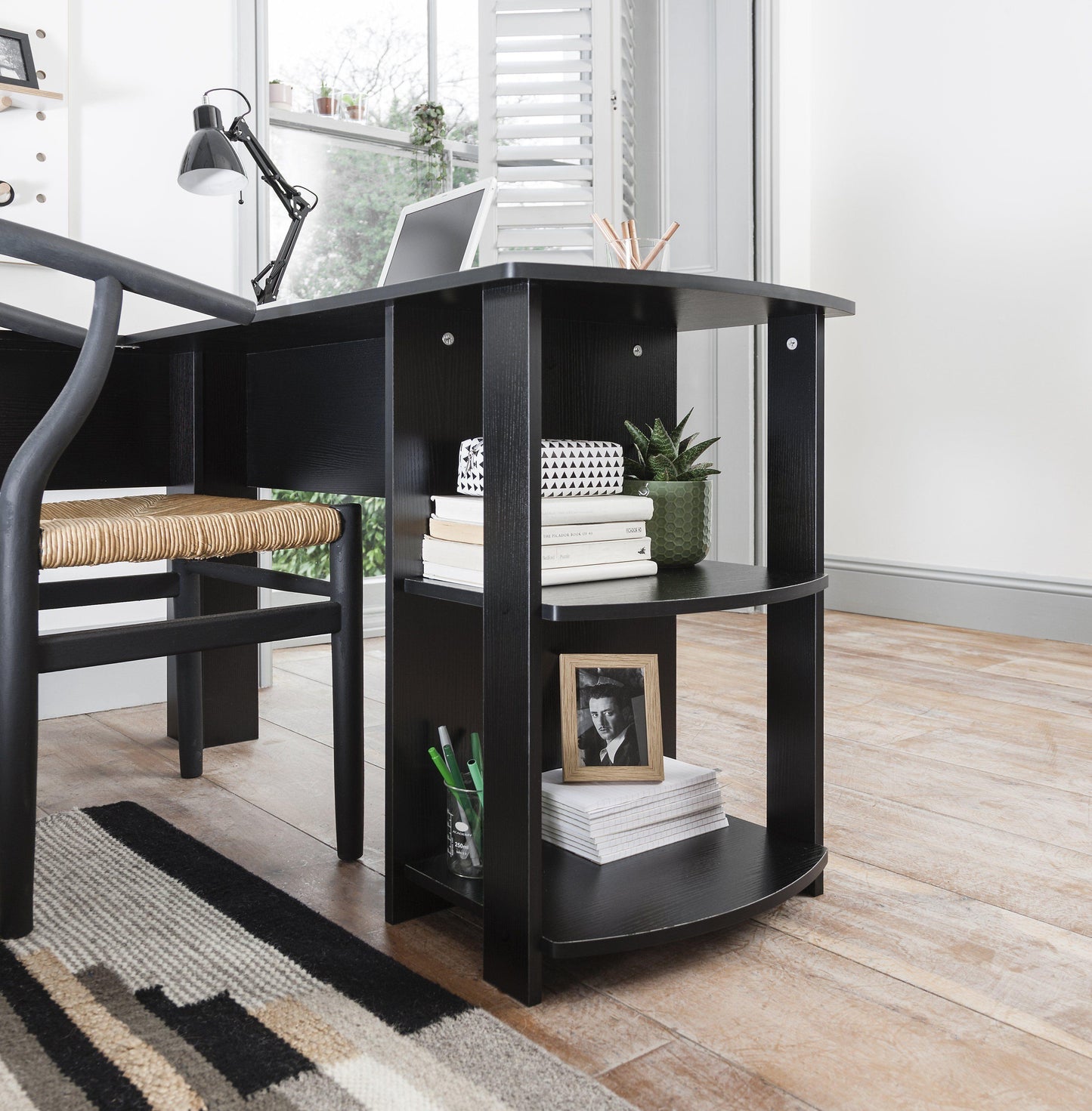 Black Corner - L-Shape Computer Desk - Laura James