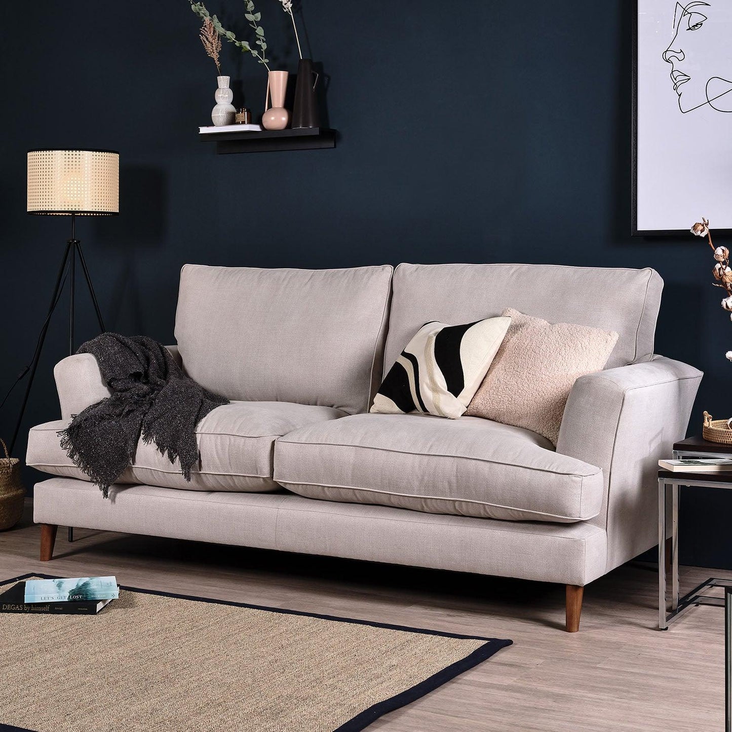 Frankie medium sofa - 3 seater - Natural Clay - Laura James