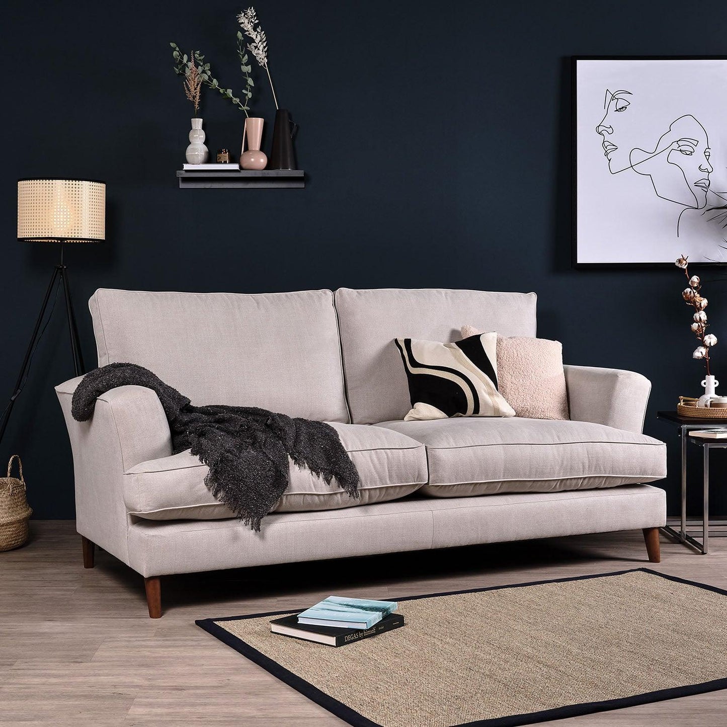 Frankie medium sofa - 3 seater - Natural Clay - Laura James