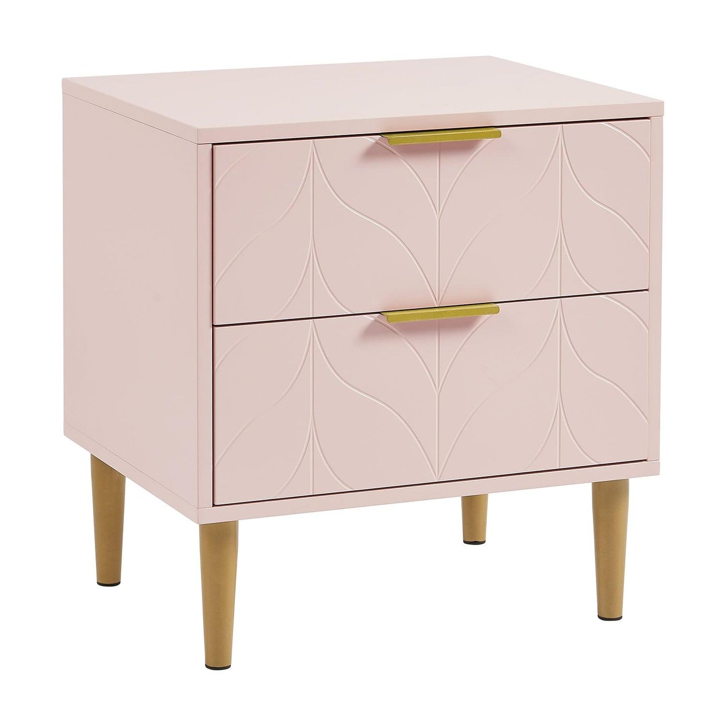 Gloria bedside table - pale pink and brass effect - Laura James