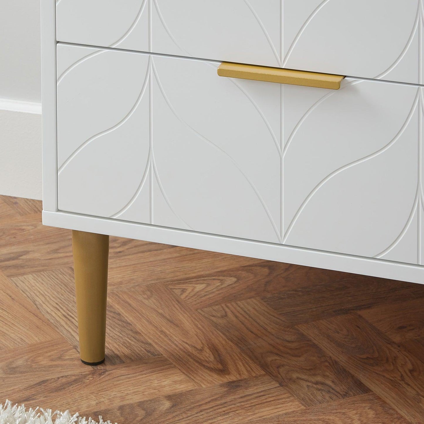 Gloria wardrobe and drawers set - 4 over 4 chest of drawers - white - Laura James