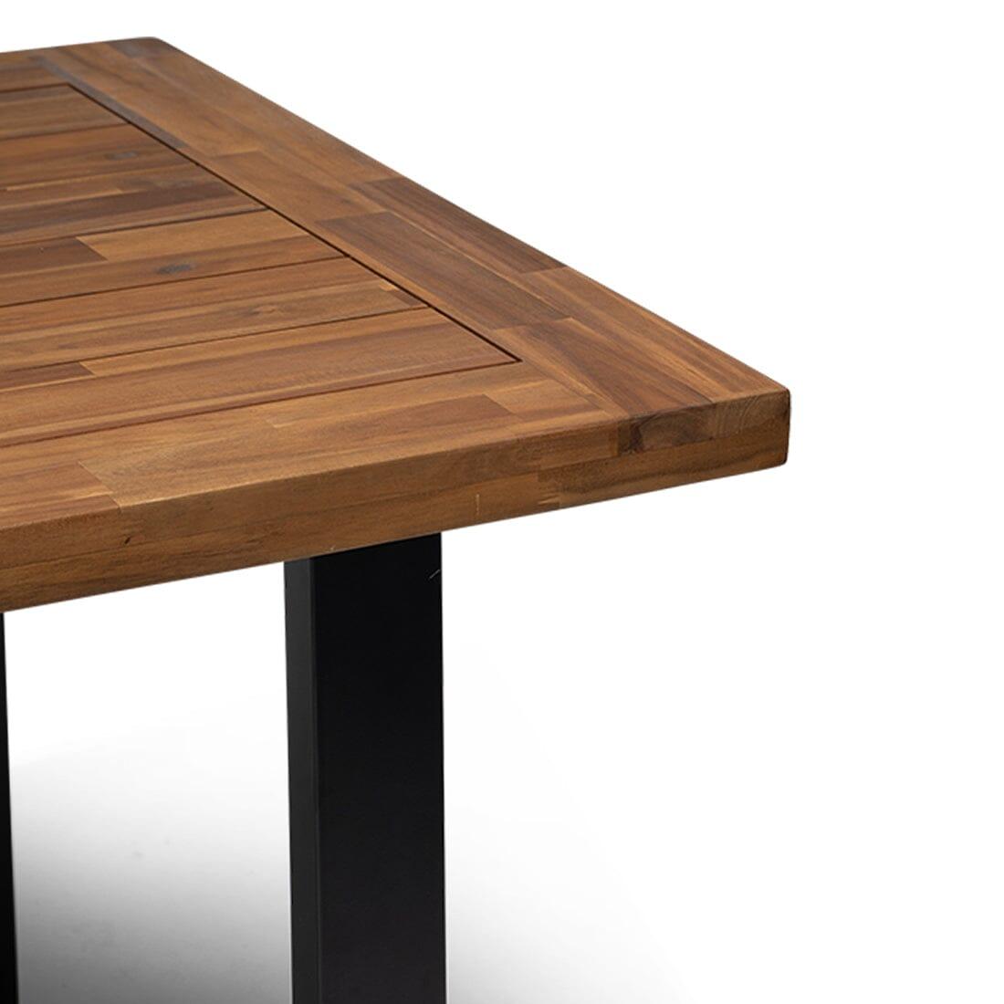 Hali 6 Seater Steel Acacia Top Dining Table 175cm - Laura James