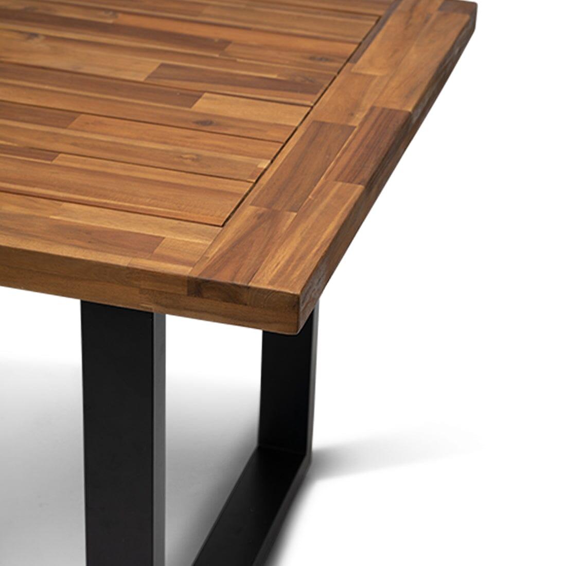 Hali 6 Seater Steel Acacia Top Dining Table 175cm - Laura James