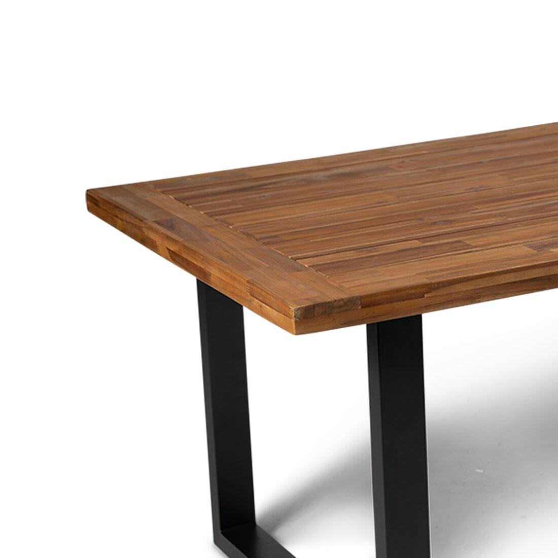 Hali 6 Seater Steel Acacia Top Dining Table 175cm - Laura James