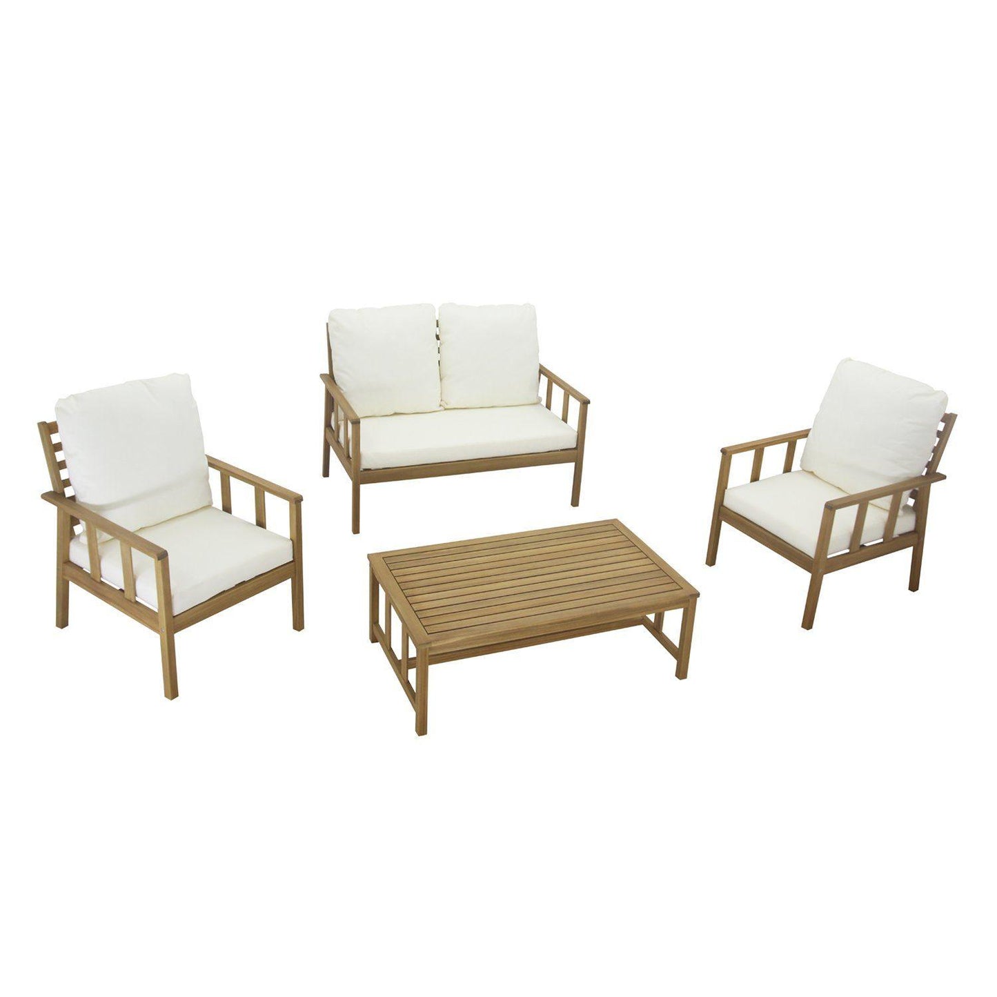 Harrelson garden sofa set – solid acacia wood – white - Laura James