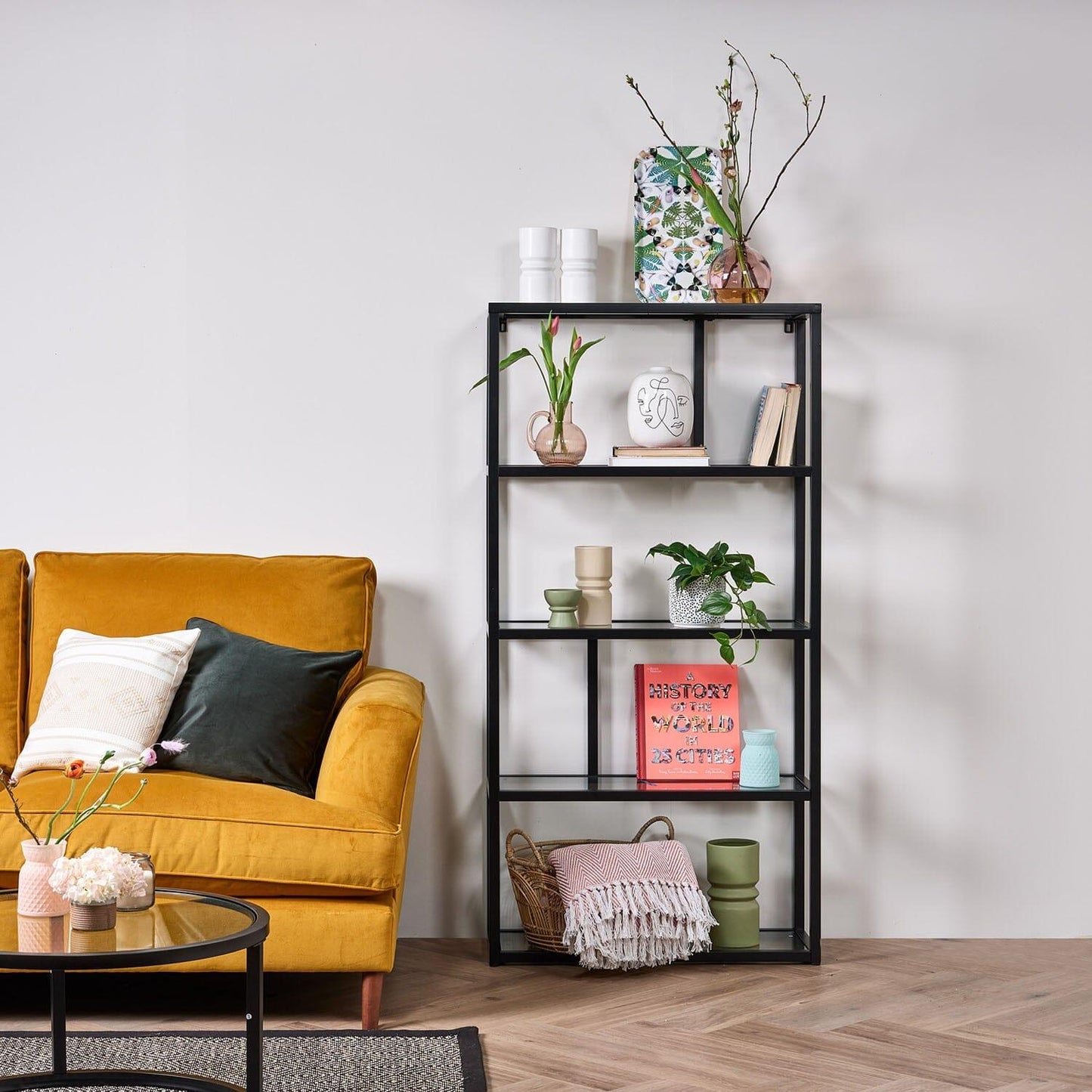 Harris Black Metal Bookcase - Laura James