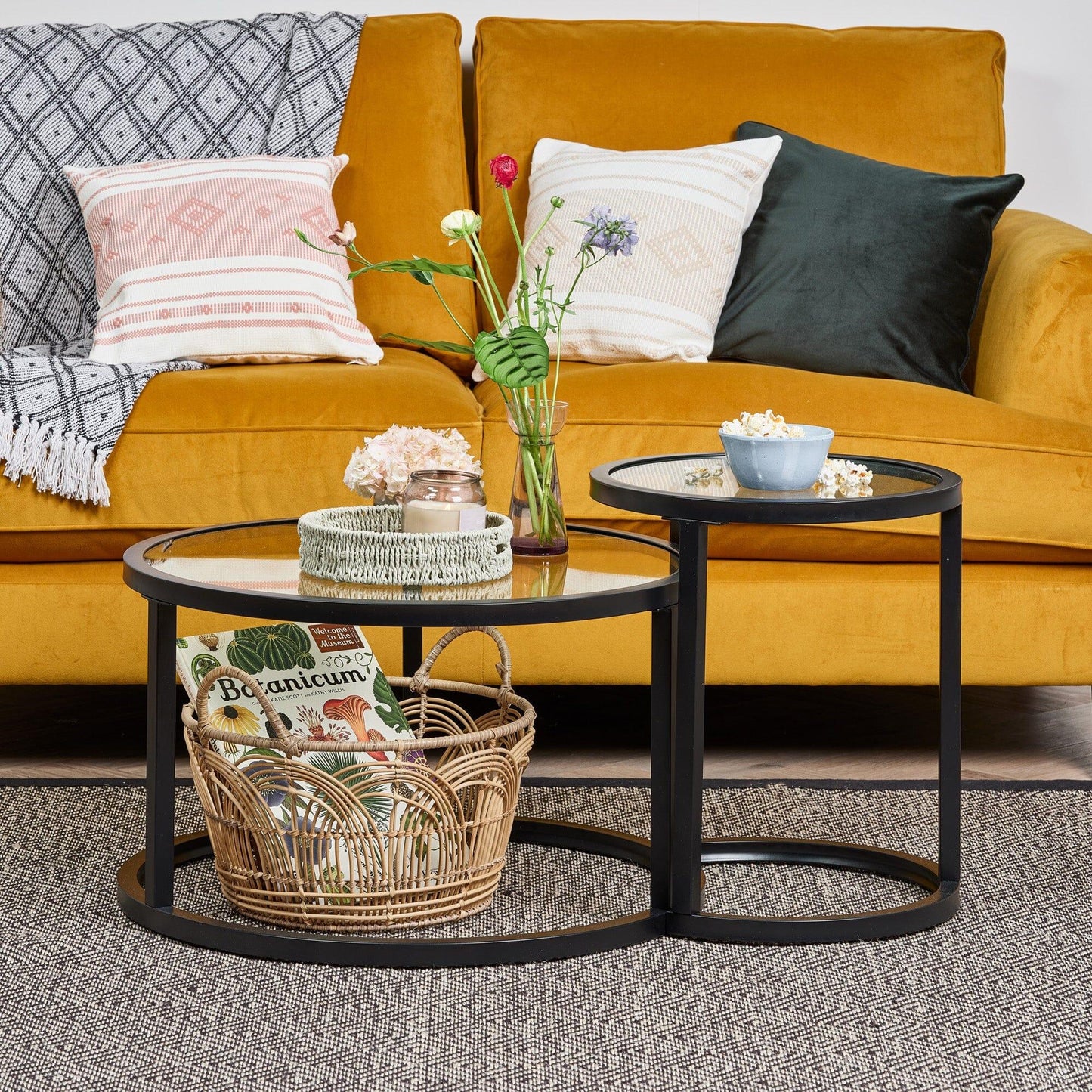 Harris black round coffee table - Laura James
