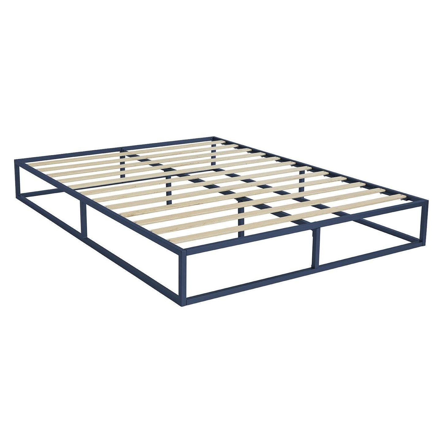 Blue metal platform industrial double bed - Laura James