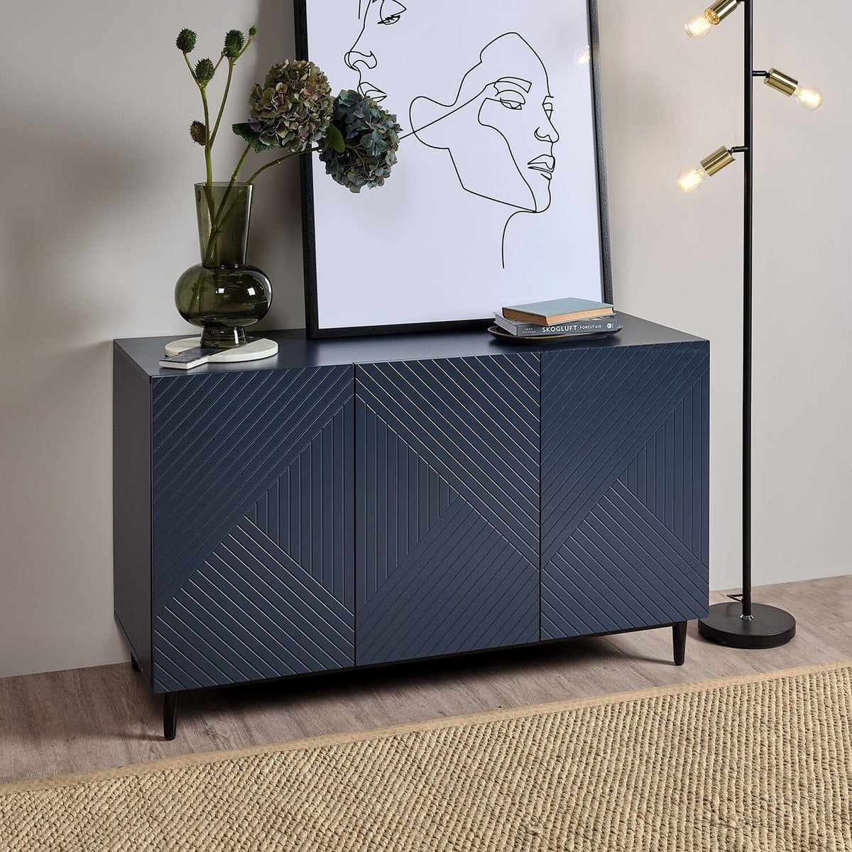 Jack sideboard - geometric - blue - Laura James