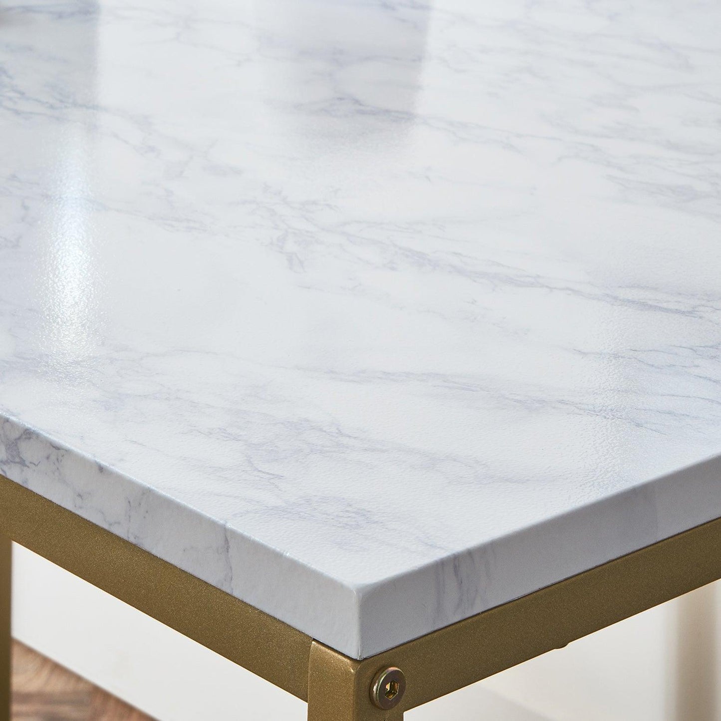 Jay coffee table - marble effect and gold - Laura James