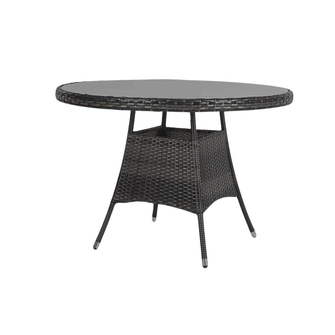 Kemble 4 Seater Outdoor Round Dining Table - Black - Laura James