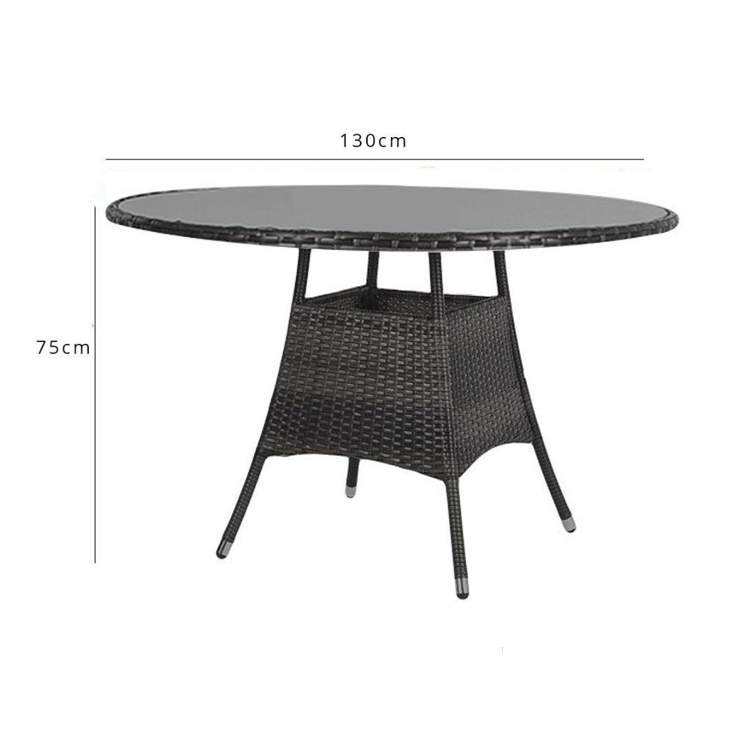 Kemble garden dining table - 6 seater - black rattan - Laura James
