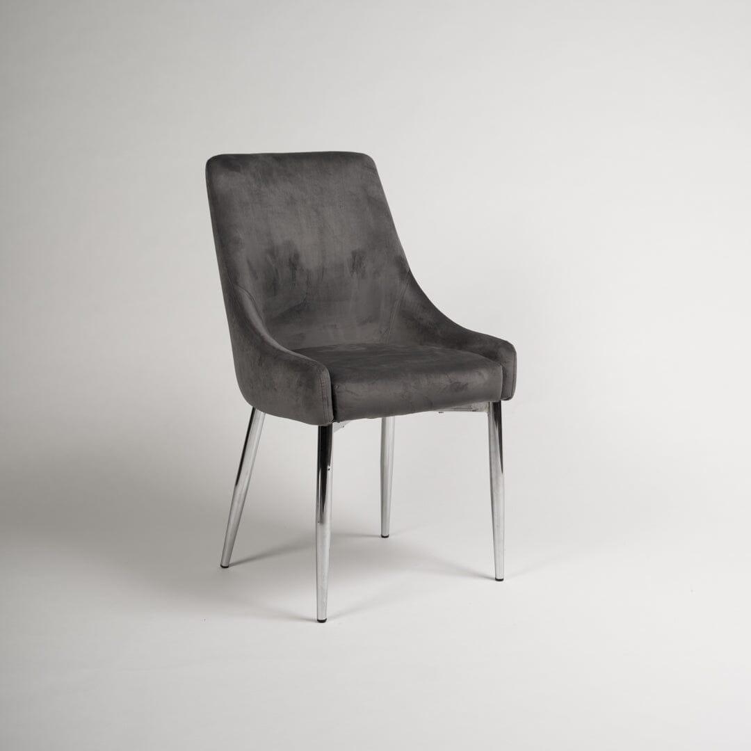 Maeve dining chairs - set of 2 - grey and chrome - Laura James