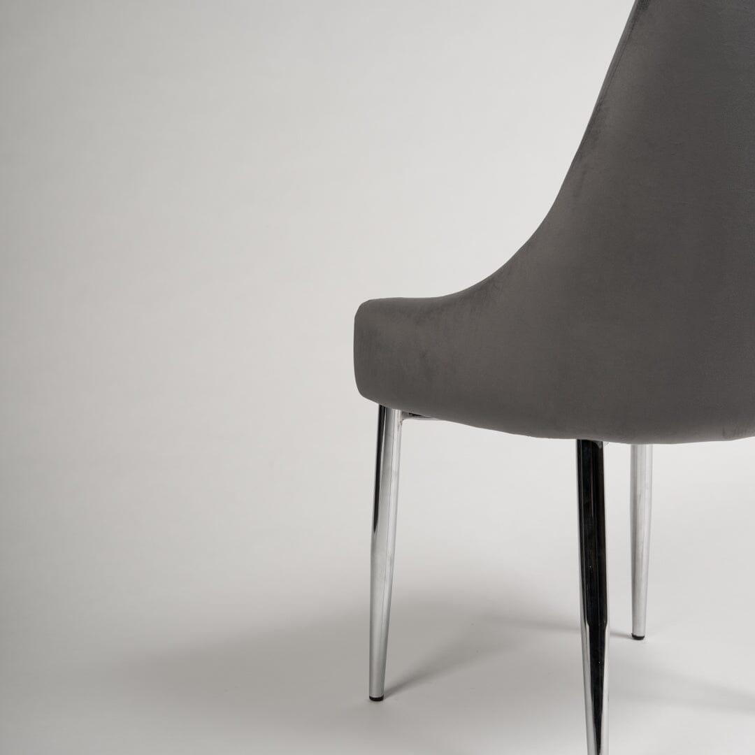 Maeve dining chairs - set of 2 - grey and chrome - Laura James
