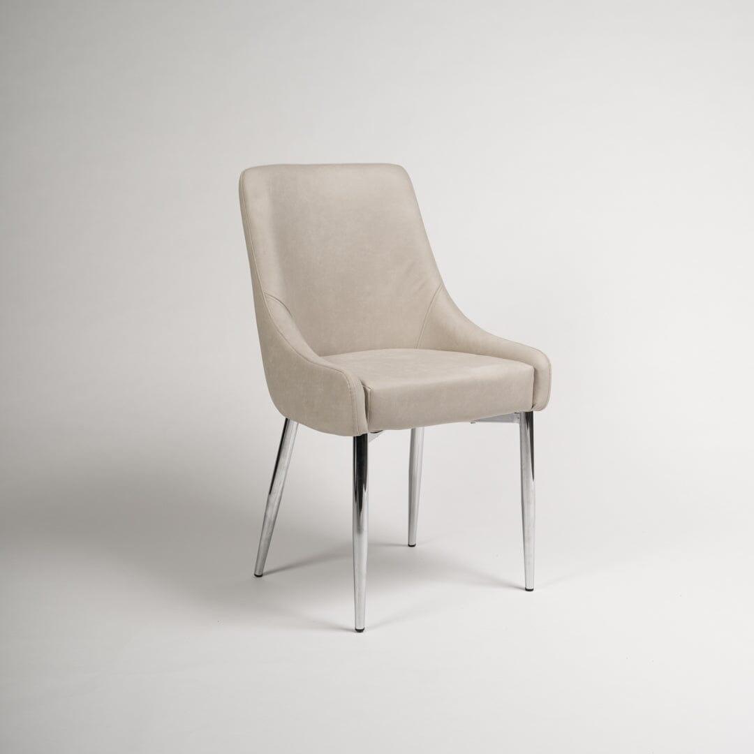 Maeve dining chairs - faux leather with chrome legs - Laura James
