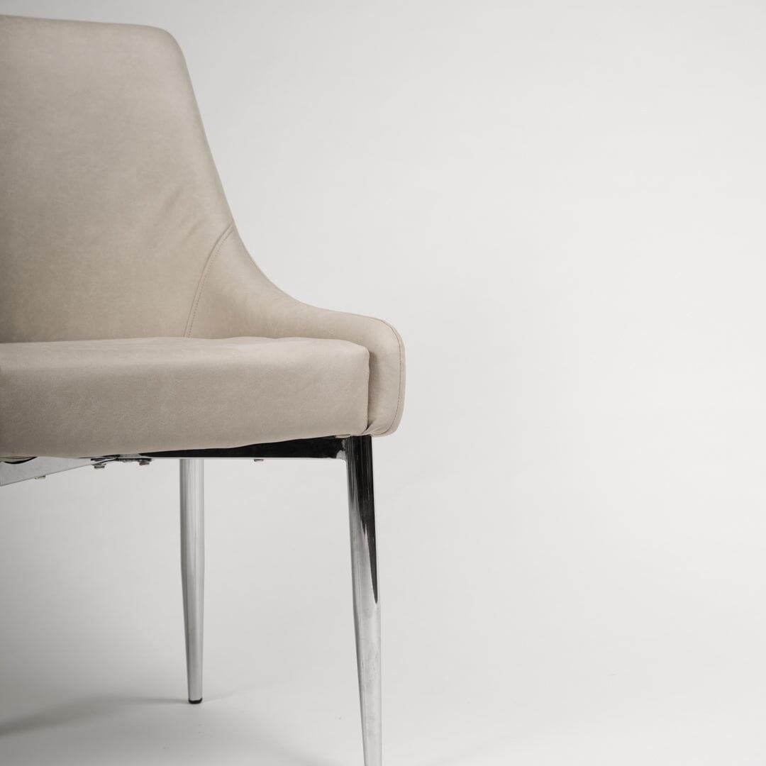 Maeve dining chairs - faux leather with chrome legs - Laura James