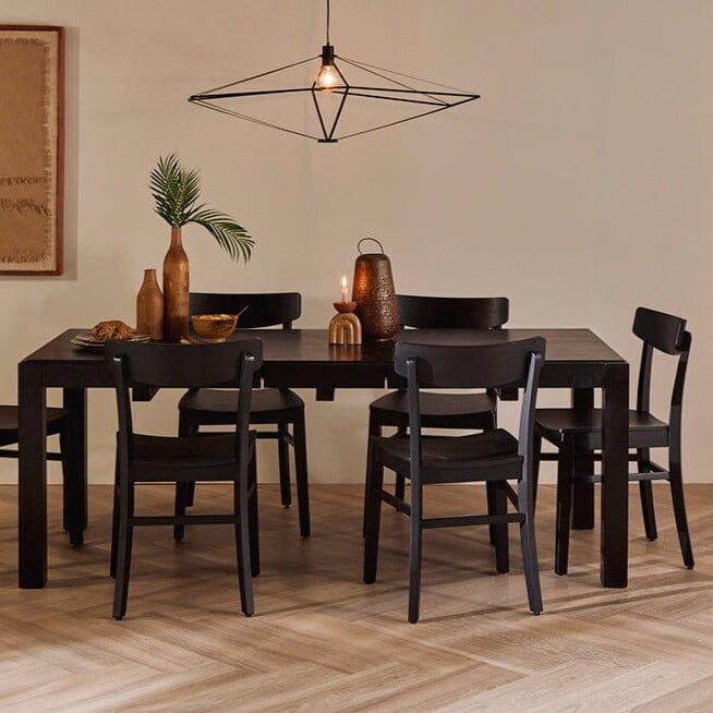 Magnus Black Wood extendable dining table - Laura James