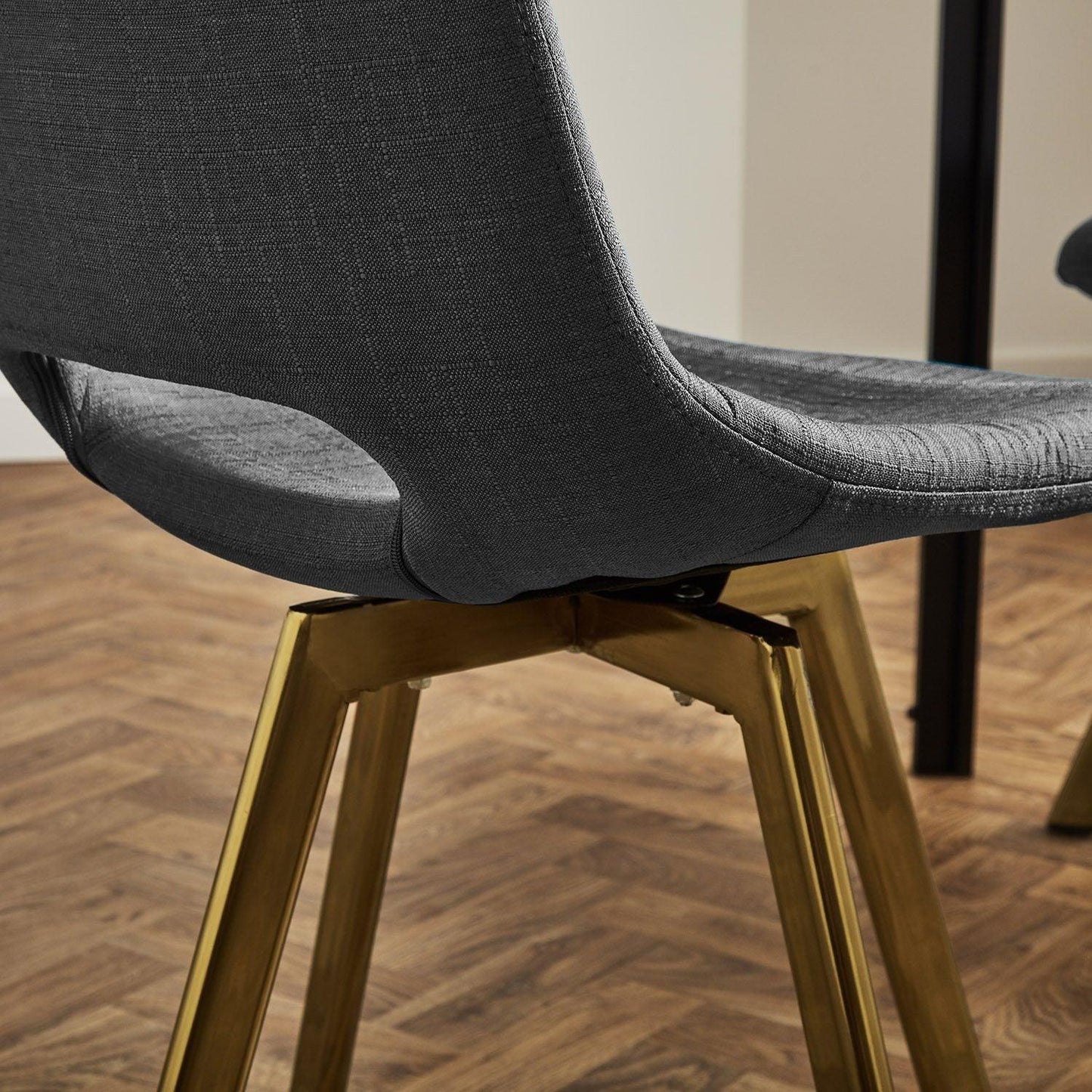Margot dining chairs x2 - grey and brass- Laura James