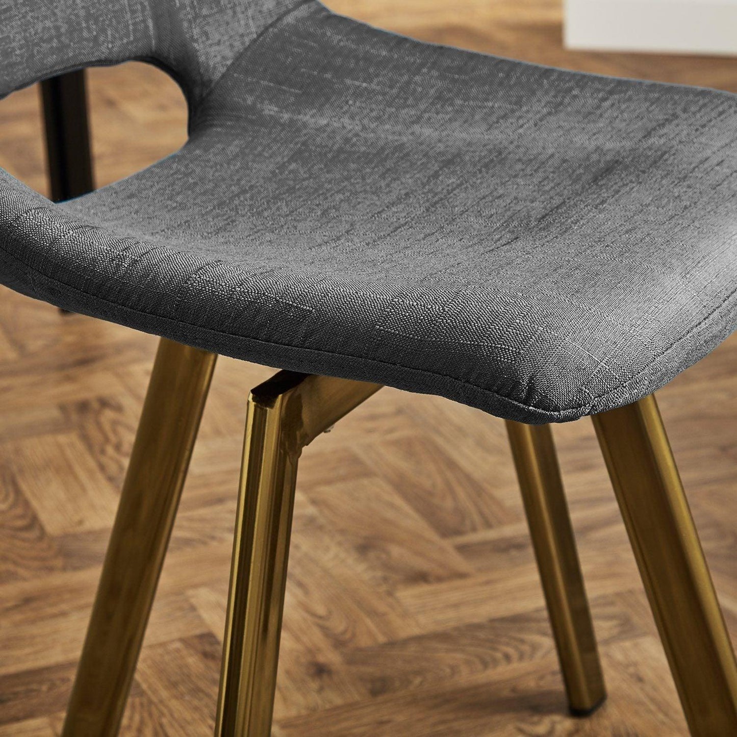 Margot dining chairs x2 - grey and brass- Laura James