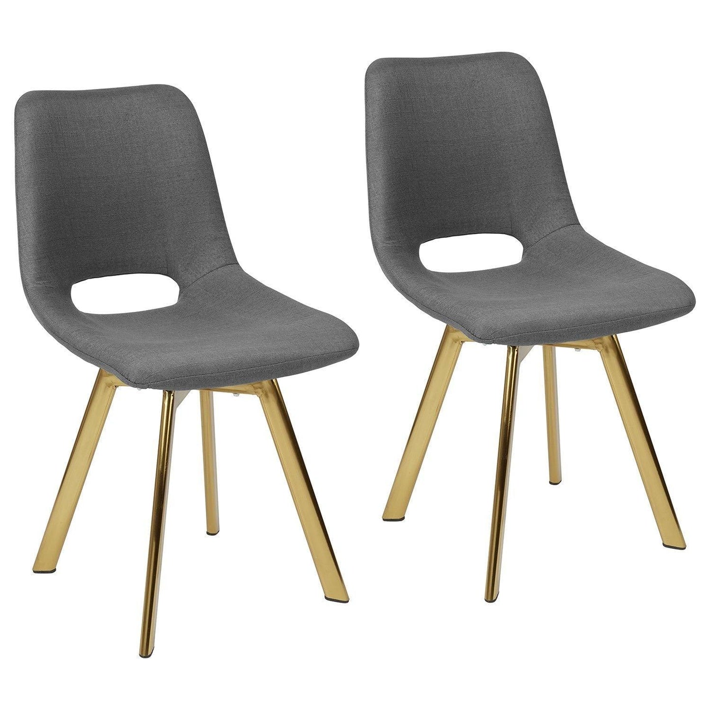 Margot dining chairs x2 - grey and brass- Laura James
